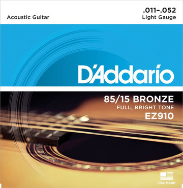 D'Addario EZ910 Bronze 85/15 Light (11-52) 1