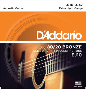 D'Addario EJ10 80/20 Bronze Extra Light (10-47) 0