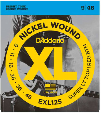 D'Addario EXL125 Nickel Wound Super Light Top Regular Bottom (9-46) 0